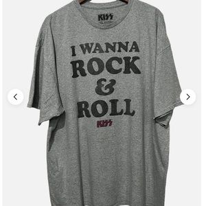 KISS World Tour 1977 I Wanna Rock & Roll Men's Graphic T-shirt size XL